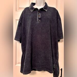 Orvis blue denim colored Polo Shirt with Classic Design and Relaxed Fit